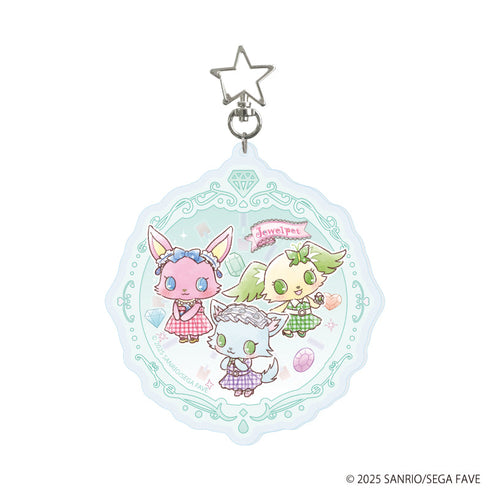 『ジュエルペット』星型ナスカン付きデカアクリルキーホルダー04/ミルキィ&ルナ&ぺリドット(グラフアートイラスト)
